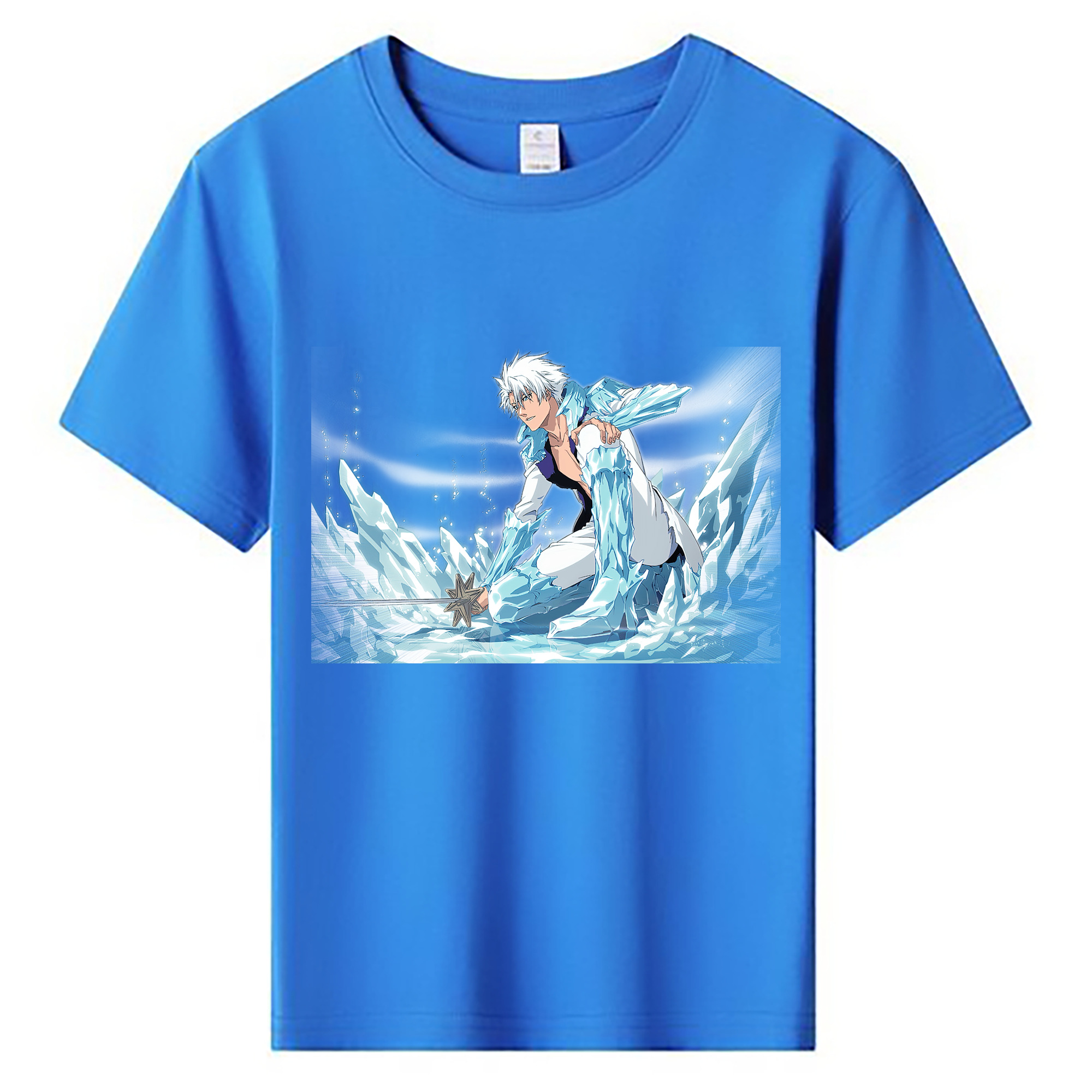（画像用） ブリーチ 日番谷冬獅郎（ひつがや とうしろう） BLEACH Hitsugaya Toushirou 綿100％キッズTシャツ（フロントプリント）